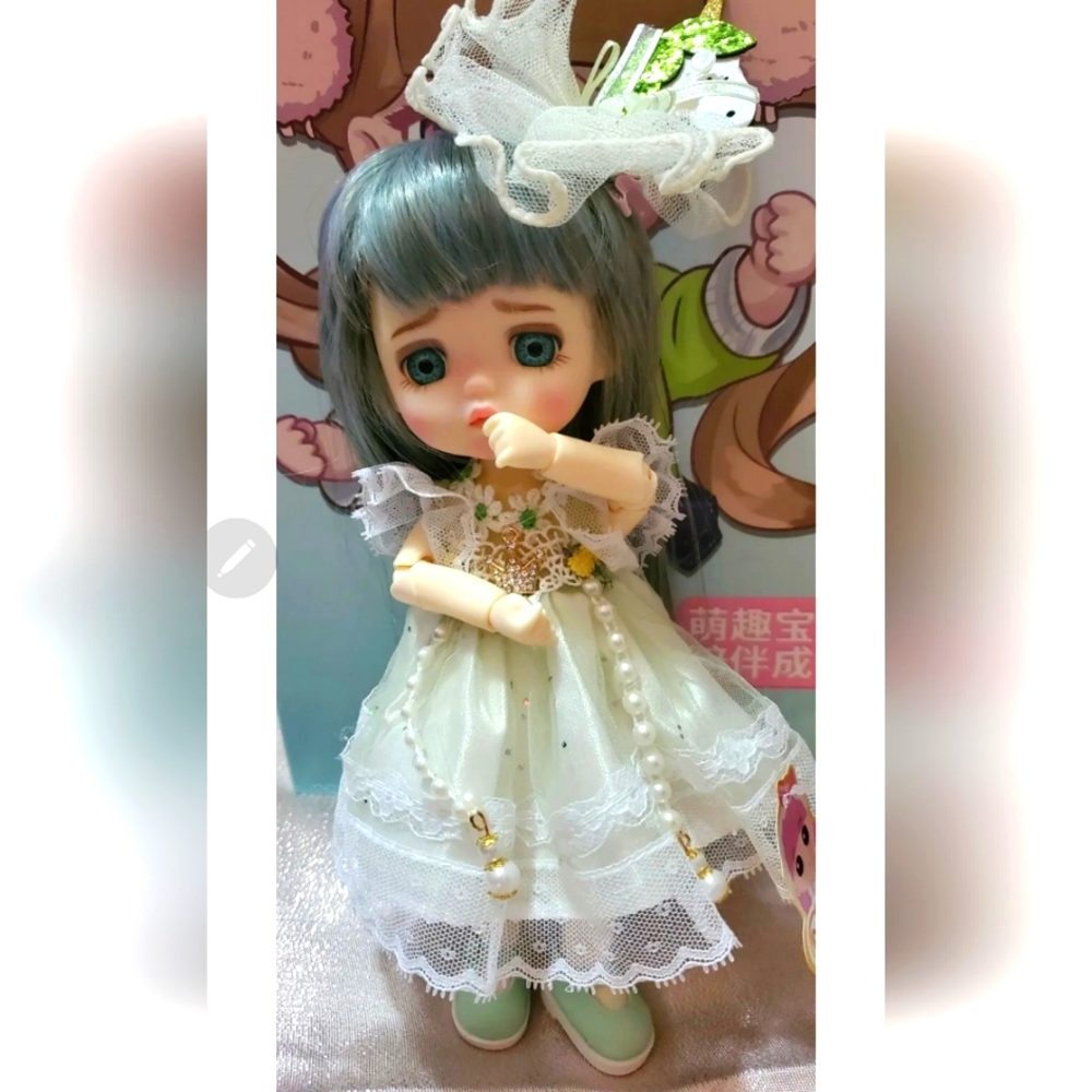 22.5cm 1/8  9 inch. BJD Doll Girl Handmade Clothes Shoes  Face Makeup New/Box